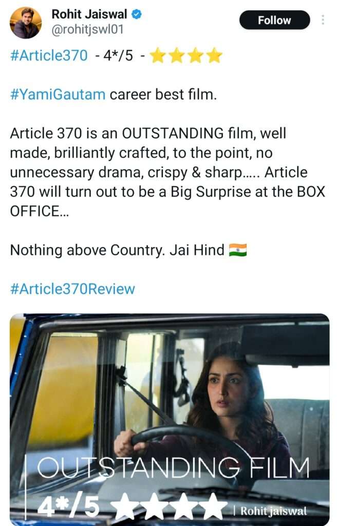 Article 370 movie audience review