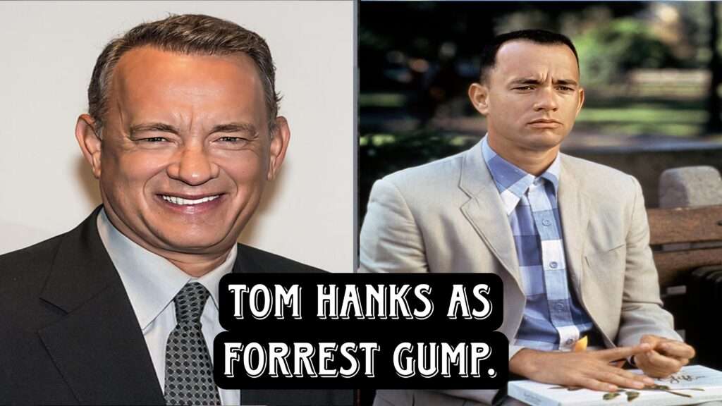 Tom Hanks as Forrest Gump, a character that became a symbol of enduring optimism."